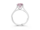 White gold Fancy Pink Princess  Solitaire Heart Prong Engagement Ring with Tapered Band_38