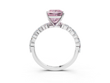 White gold Fancy Pink Princess  Solitaire Marquise Side Stone Prong Setting Ring_3