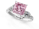 White gold Fancy Pink Princess  Solitaire Marquise Twist Band with Six-Prong Setting_1