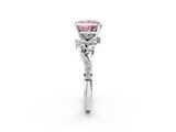 White gold Fancy Pink Princess  Solitaire Marquise Twist Band with Six-Prong Setting_2