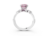 White gold Fancy Pink Princess  Solitaire Marquise Twist Band with Six-Prong Setting_3