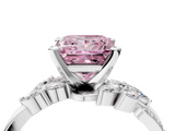 White gold Fancy Pink Princess  Solitaire Marquise Twist Band with Six-Prong Setting_4