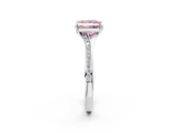White gold Fancy Pink Princess  Solitaire Pavé Band with Four-Prong Setting_19