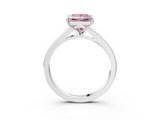 White gold Fancy Pink Princess  Solitaire Pavé Band with Four-Prong Setting_19