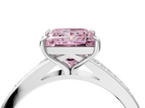 White gold Fancy Pink Princess  Solitaire Pavé Band with Four-Prong Setting_20