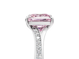 White gold Fancy Pink Princess  Solitaire Pavé Band with Four-Prong Setting_22