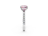White gold Fancy Pink Princess  Solitaire Pavé Band with Four-Prong Setting_2