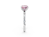 White gold Fancy Pink Princess  Solitaire Pavé Diamond Engagement Ring with Four-Prong Setting_2