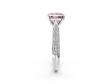 White gold Fancy Pink Princess  Solitaire Pavé Diamond Engagement Ring with Four-Prong Setting_2