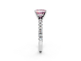 White gold Fancy Pink Princess  Solitaire Pave Diamond Engagement Ring with Four-Prong Setting_2