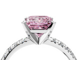 White gold Fancy Pink Princess  Solitaire Pave Diamond Engagement Ring with Four-Prong Setting_4