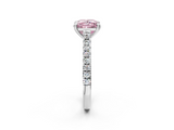 White gold Fancy Pink Princess  Solitaire Pave Diamond Engagement Ring with Prong Setting_2