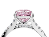 White gold Fancy Pink Princess  Solitaire Pave Diamond Engagement Ring with Prong Setting_4