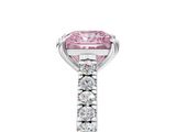 White gold Fancy Pink Princess  Solitaire Pave Diamond Engagement Ring with Prong Setting_5