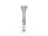White gold Fancy Pink Princess  Solitaire Pave Split Shank Engagement Ring with Six-Prong Setting_2
