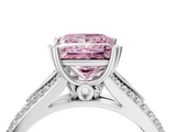 White gold Fancy Pink Princess  Solitaire Pave Split Shank Engagement Ring with Six-Prong Setting_4