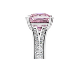 White gold Fancy Pink Princess  Solitaire Pave Split Shank Engagement Ring with Six-Prong Setting_5