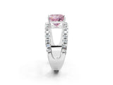 White gold Fancy Pink Princess  Solitaire Split Shank Pave Diamond Ring_31