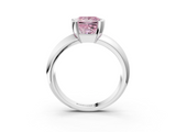 White gold Fancy Pink Princess  Solitaire Tension Set Diamond Ring with Wide Band_3