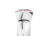 White gold Fancy Pink Princess  Solitaire Tension Set Diamond Ring with Wide Band_5