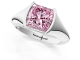 White gold Fancy Pink Princess  Solitaire Tension Set Diamond Ring_1