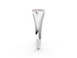 White gold Fancy Pink Princess  Solitaire Tension Set Diamond Ring_2