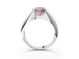 White gold Fancy Pink Princess  Solitaire Tension Set Diamond Ring_3