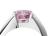 White gold Fancy Pink Princess  Solitaire Tension Set Diamond Ring_4