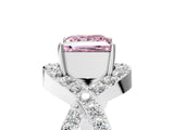 White gold Fancy Pink Princess  Solitaire Twist Band Pavé Diamond Engagement Ring_73