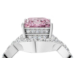 White gold Fancy Pink Princess  Solitaire Twist Band Pavé Diamond Engagement Ring_82