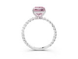 White gold Fancy Pink Princess  Solitaire Twist Band Ring with Four-Prong Setting_27