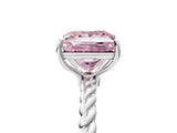 White gold Fancy Pink Princess  Solitaire Twist Band Ring with Four-Prong Setting_29