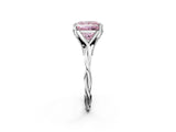 White gold Fancy Pink Princess  Solitaire Twist Band Six-Prong Setting 2