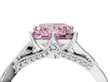 White gold Fancy Pink Princess  Solitaire Twist Band Six-Prong Setting 4