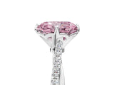 White gold Fancy Pink Princess  Solitaire Twist Band with Pavé Diamonds and Four-Prong Setting_63