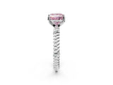 White gold Fancy Pink Princess  Solitaire Twisted Band Prong Set Engagement Ring_70