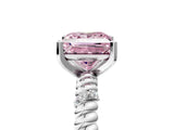 White gold Fancy Pink Princess  Solitaire Twisted Band Prong Set Engagement Ring_73