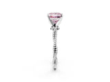 White gold Fancy Pink Princess  Solitaire Twisted Band with Bead Prong Setting_31