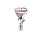 White gold Fancy Pink Princess  Solitaire Twisted Band with Bead Prong Setting_34