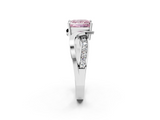 White gold Fancy Pink Princess  Solitaire Twisted Band with Prong Setting_5