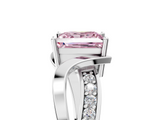 White gold Fancy Pink Princess  Solitaire Twisted Band with Prong Setting_8