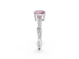 White gold Fancy Pink Princess  Solitaire Twisted Pave Diamond Ring with Four-Prong Setting_14
