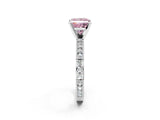 White gold Fancy Pink Princess  Solitaire with Pavé Band and Four-Prong Setting_31