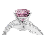 White gold Fancy Pink Princess  Solitaire with Pavé Twist Band and Four-Prong Setting_4