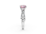 White gold Fancy Pink Princess  Three-Stone Diamond Ring with Pavé Split Shank and Four-Prong Setting_10