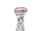 White gold Fancy Pink Princess  Three-Stone Diamond Ring with Pavé Split Shank and Four-Prong Setting_13
