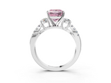 White gold Fancy Pink Princess  Three-Stone Diamond Ring with Pavé Split Shank and Four-Prong Setting_19