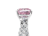 White gold Fancy Pink Princess  Three-Stone Diamond Ring with Pavé Split Shank and Four-Prong Setting_5