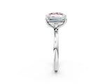 White gold Fancy Pink Princess  and Emerald Cut Toi Moi Ring with Prong Setting_32