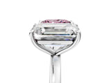 White gold Fancy Pink Princess  and Emerald Cut Toi Moi Ring with Prong Setting_34